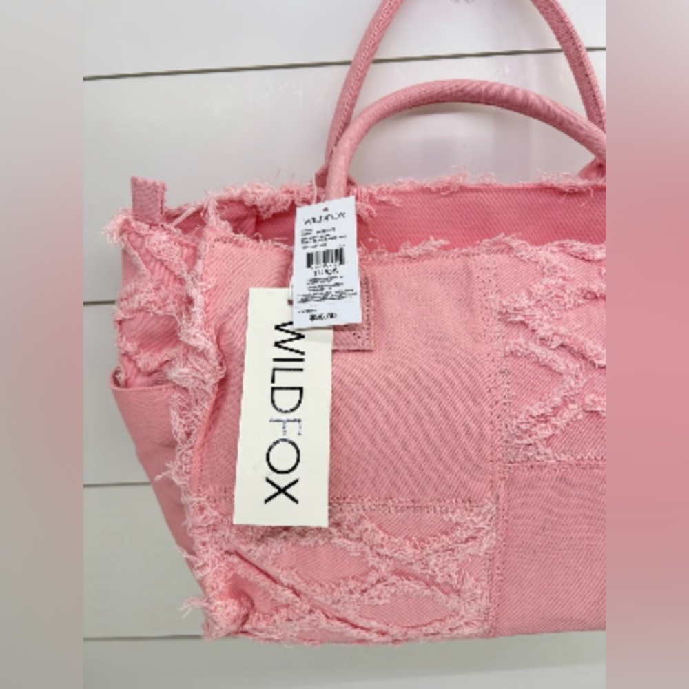 Wildfox Pink Distressed Patchwork Tote Bag- New with Tags. - Picture 4 of 7